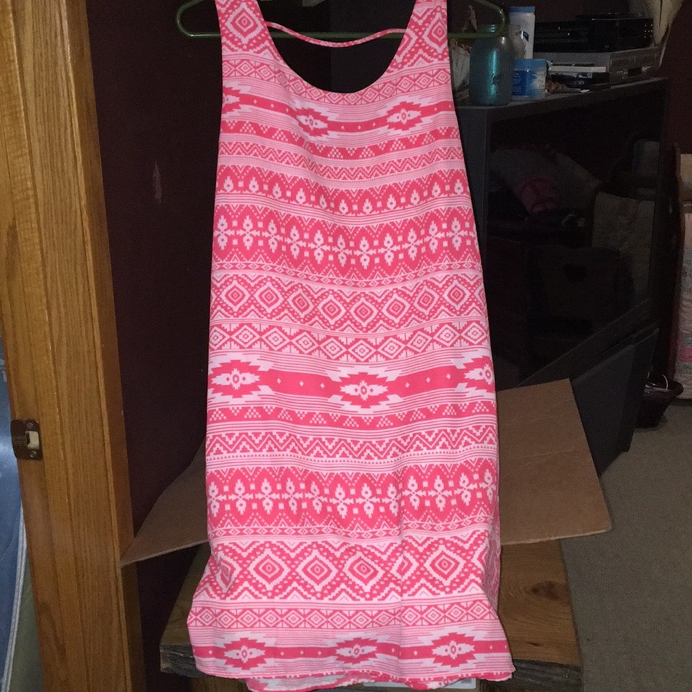 Aztec print dress, coral
